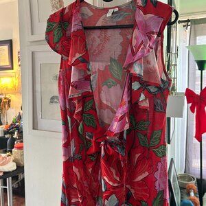 & other stories red floral wrap dress